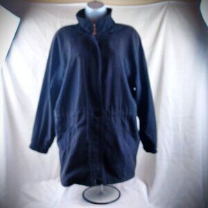 London Fog Womens L-Petite Black Lightweight Jacket With Zipper & Button Closure